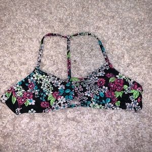 floral multicolored bikini top